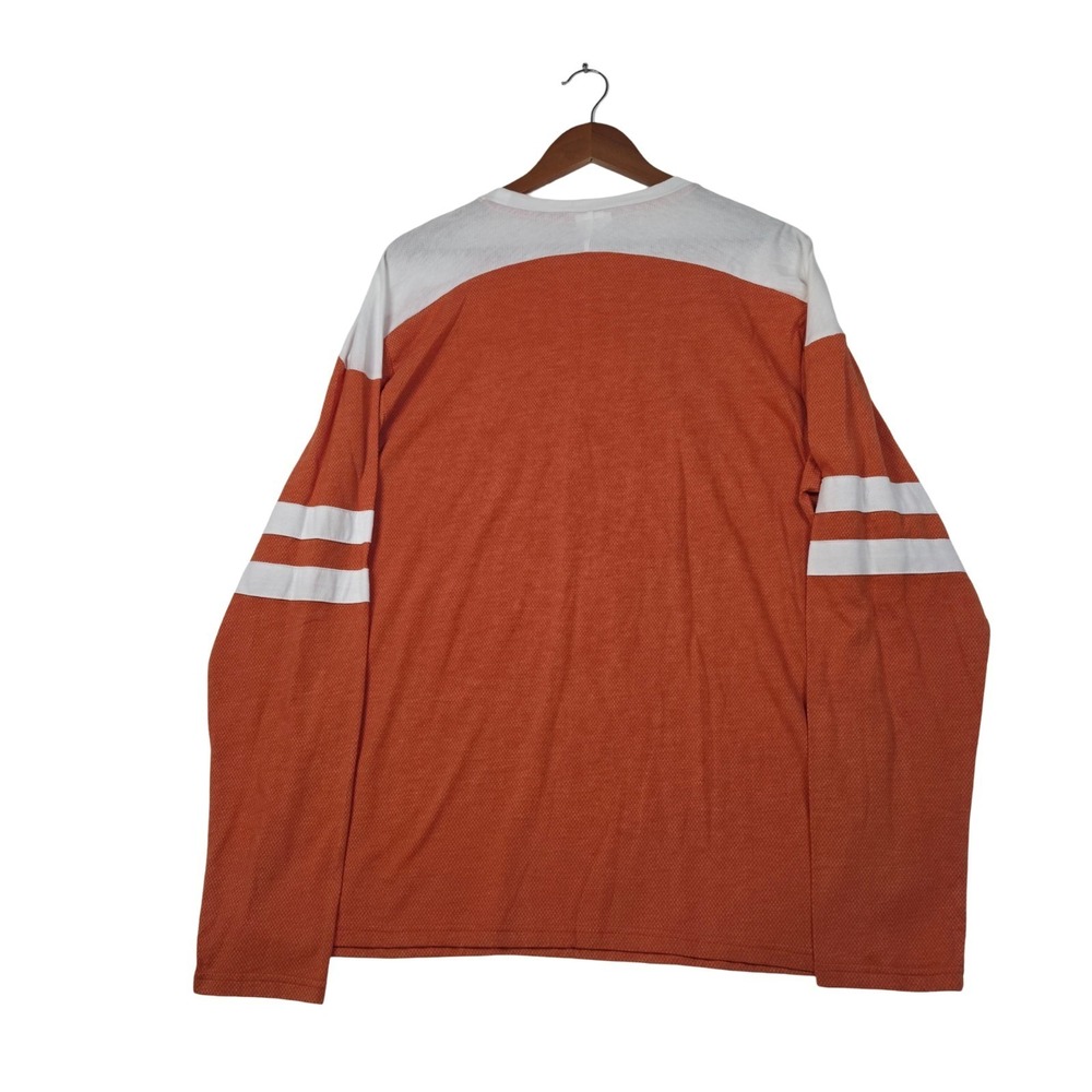Texas Longhorns Shirt Men L Burnt Orange Thermal Knit Varsity Stripe Long Sleeve - Picture 2 of 9
